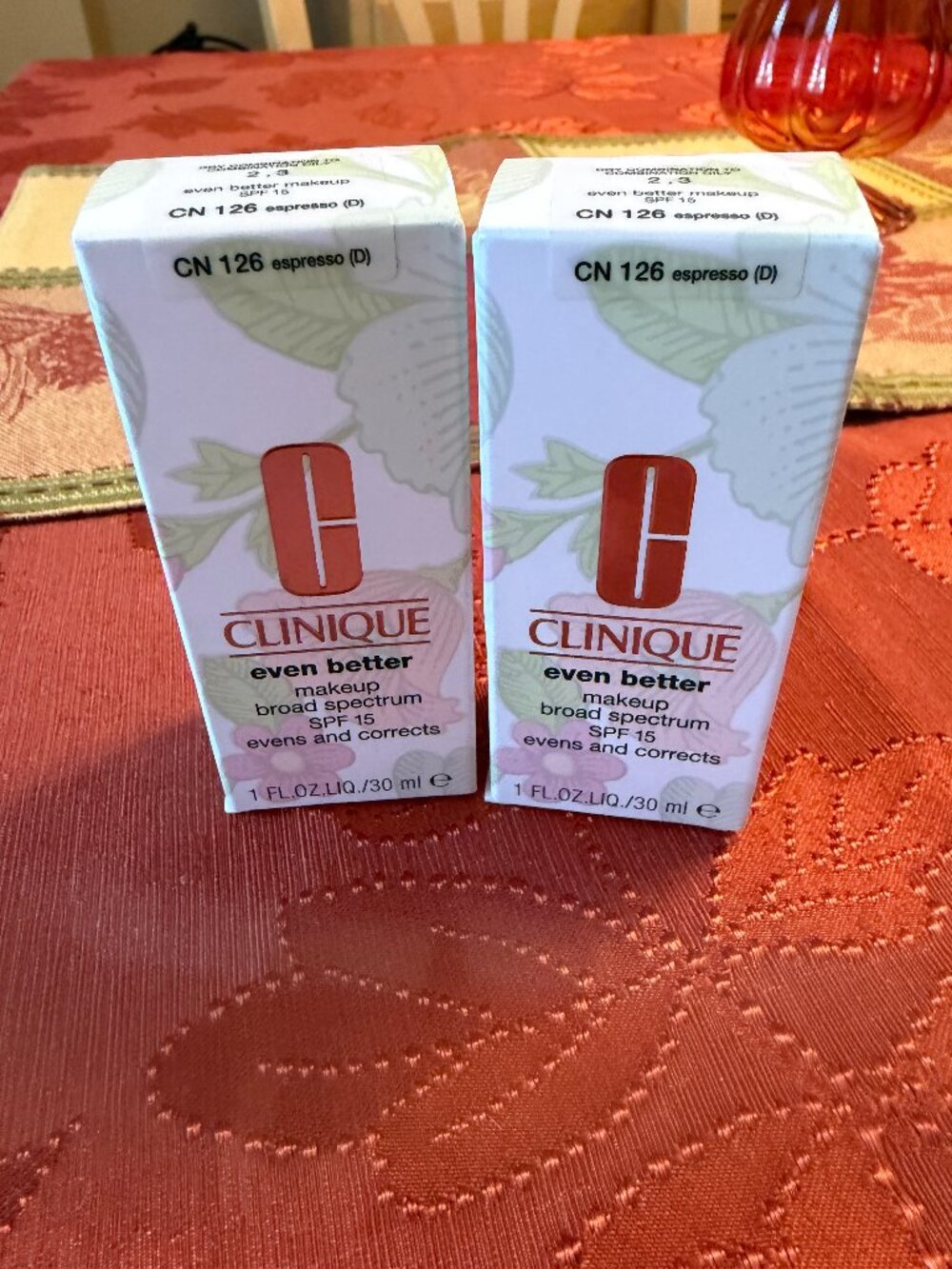 Clinique Even Better Makeup Espresso CN 126 New SPF 15 Foundation Lot of 2